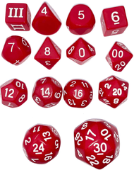 DCC Dungeon Crawl Classics Dice Set - Opaque Red 14pc